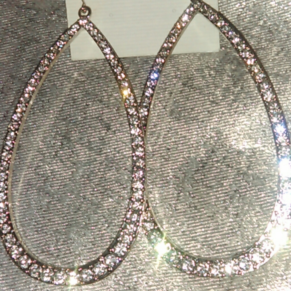 RHINESTONE HOOPS WEDDING PROM - Picture 3 of 4